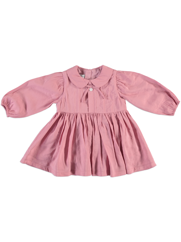 25618 KURDELA DETAYLI ELBISE PEMBE