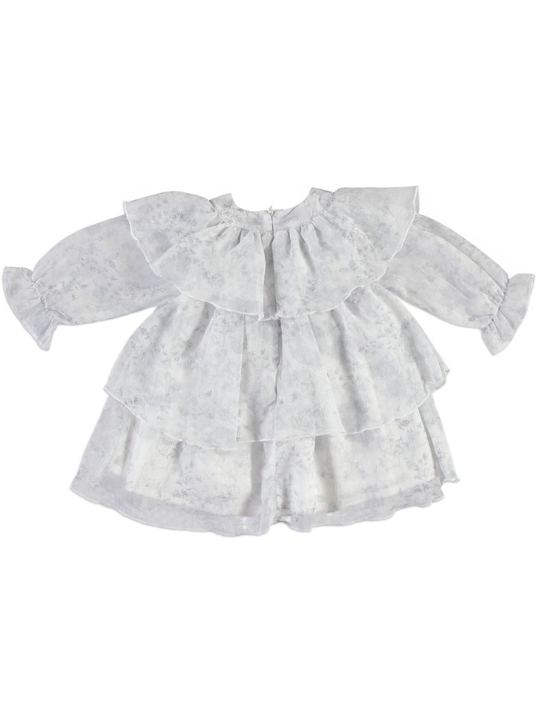 25517 TENCEL COK KATLI ELBISE MAVI