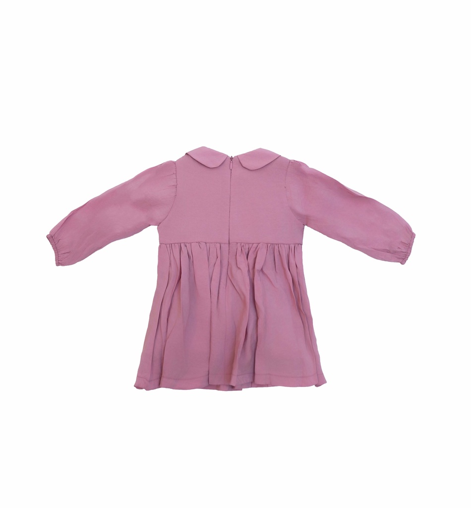 25518 KURDELA DETAYLI ELBISE PEMBE