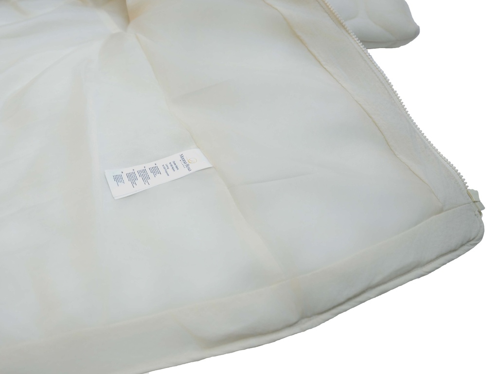 25627 Long Quilted Hooded Coat - Ecru