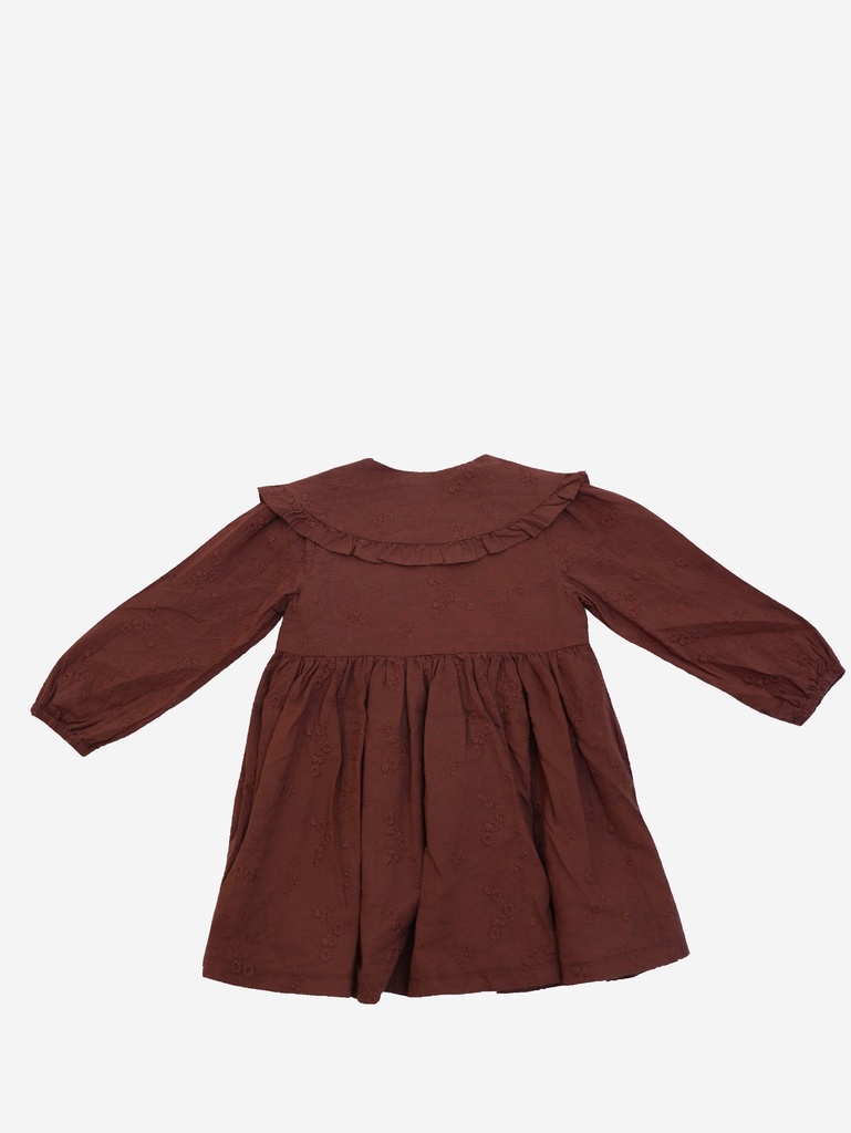 25625 with Embroidered Collar Dress - Brown