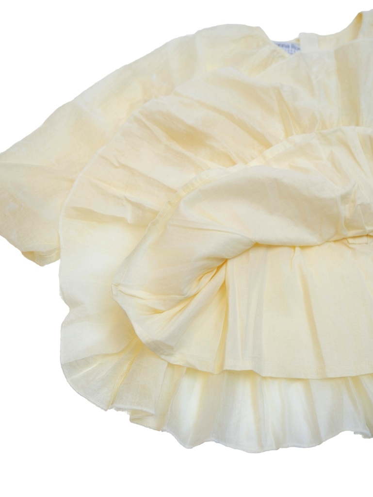 25721 Glitter Flock Printed Dress - Ecru