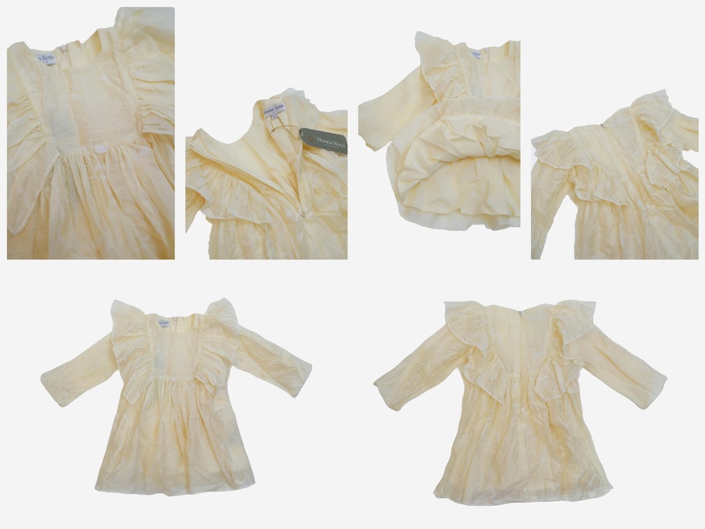 25521 FLOCK BASKILI SIMLI ELBISE ECRU