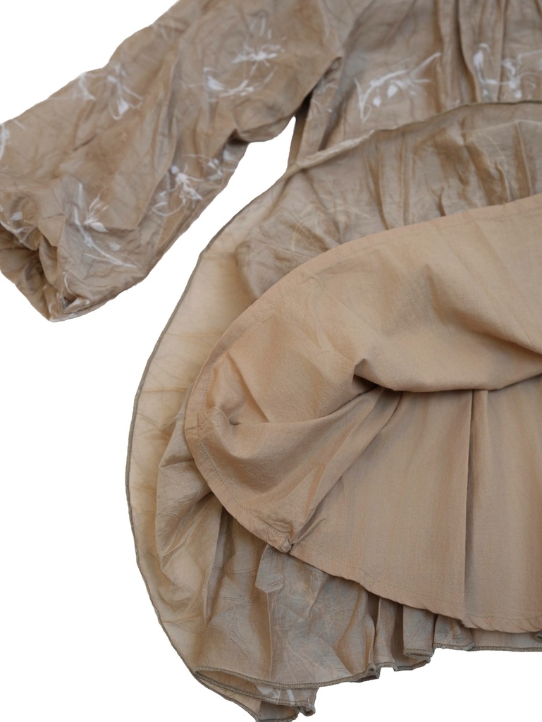 25721 Glitter Flock Printed Dress - Brown