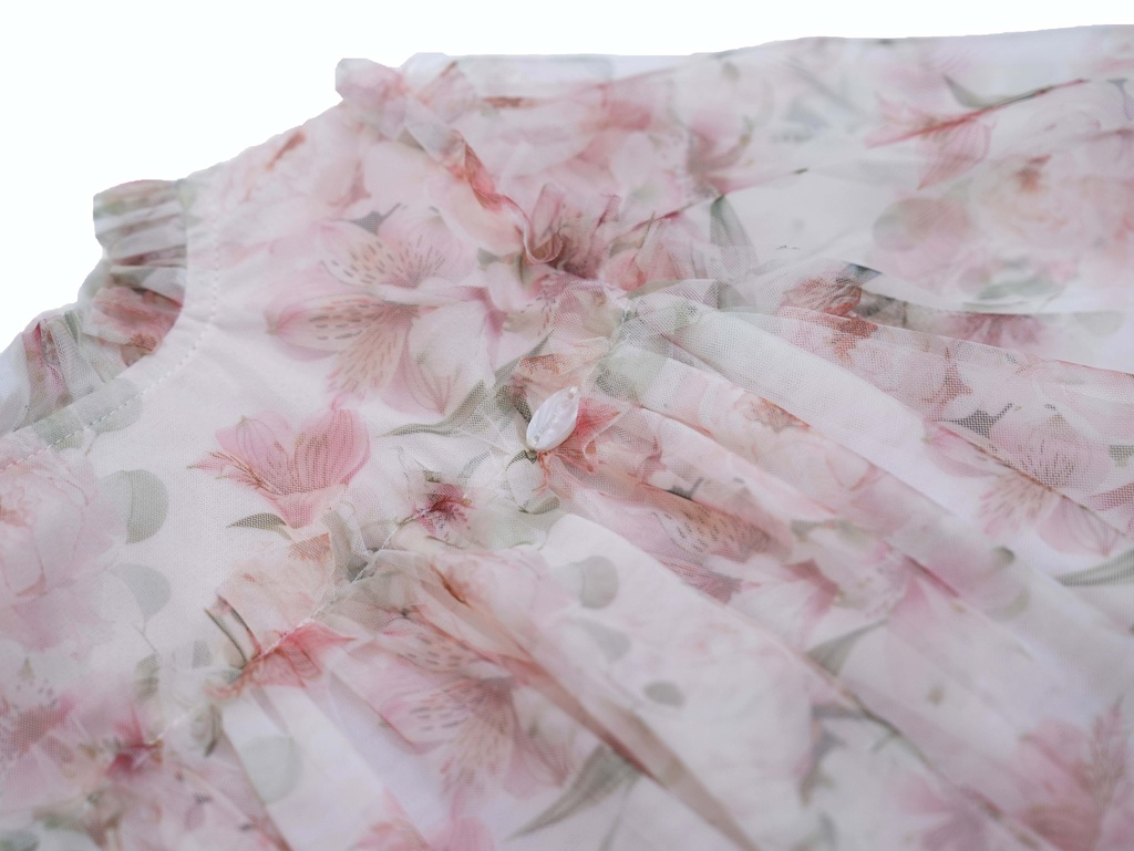 25519 Tulle with Rose Pattern Dress