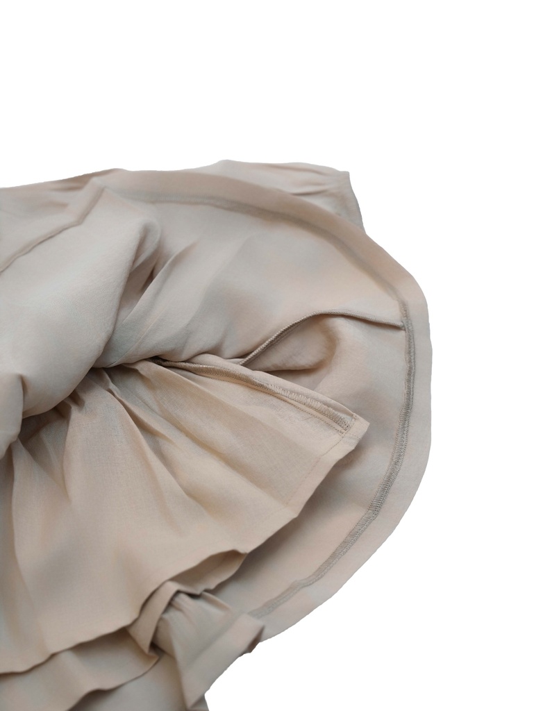 25618 with Ribbon Detail Dress - Beige