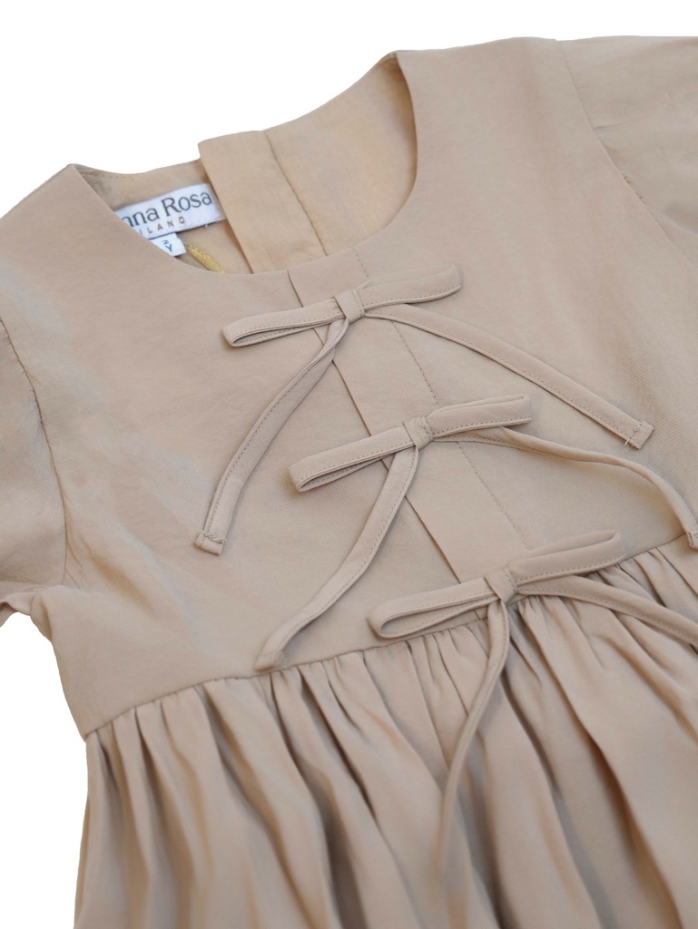 25618 with Ribbon Detail Dress - Beige