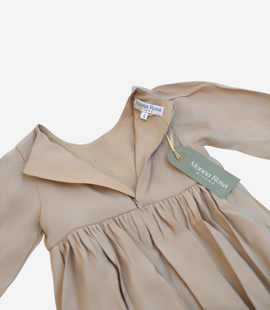 25618 with Ribbon Detail Dress - Beige