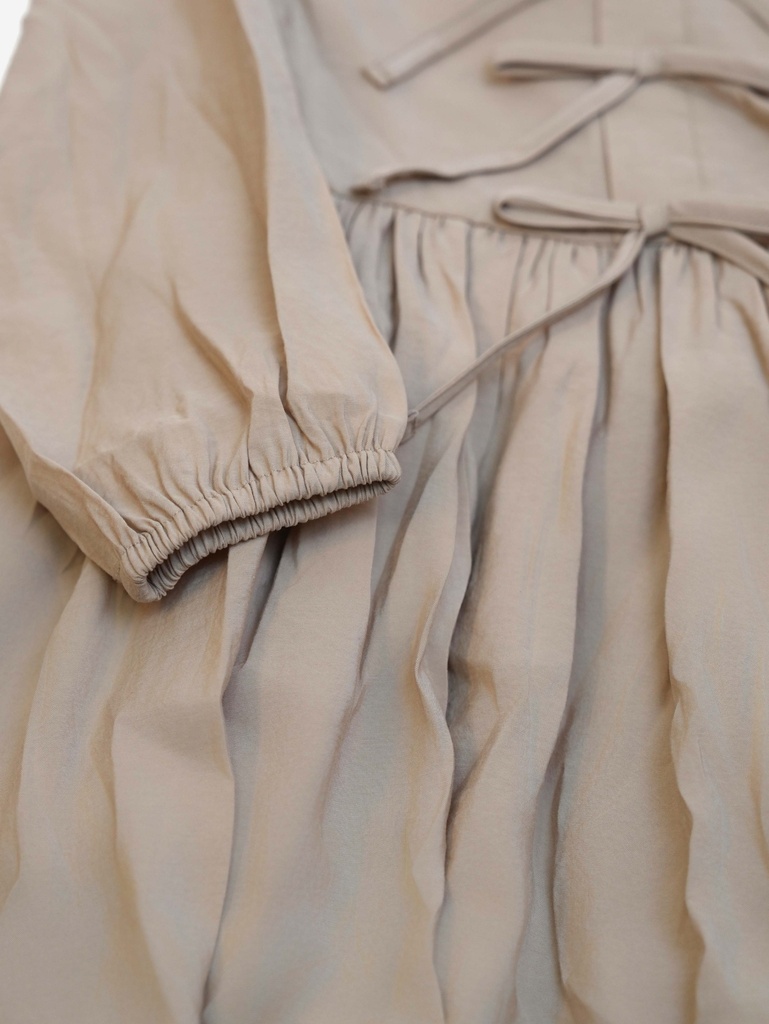 25618 with Ribbon Detail Dress - Beige