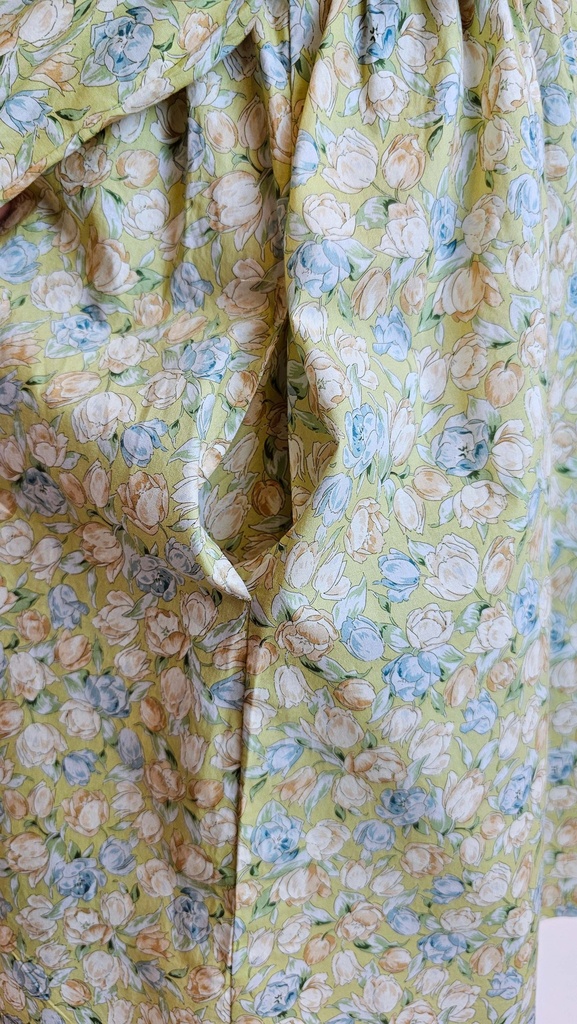 25711 GUL DETAYLI ONLUK YAKALI ELBISE YESIL