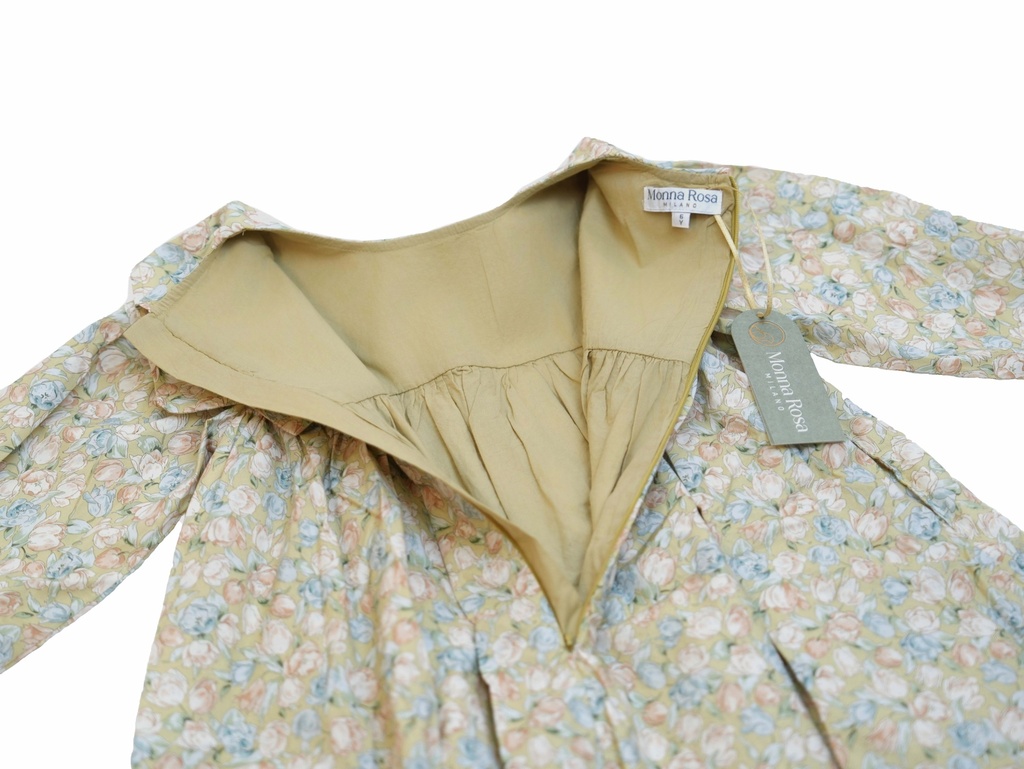 25711 GUL DETAYLI ONLUK YAKALI ELBISE YESIL