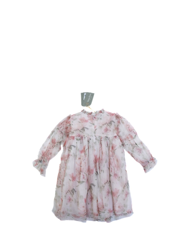 25619 TUL GUL DESENLI ELBISE