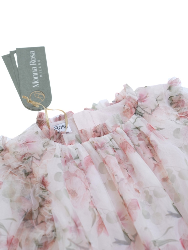 25619 TUL GUL DESENLI ELBISE