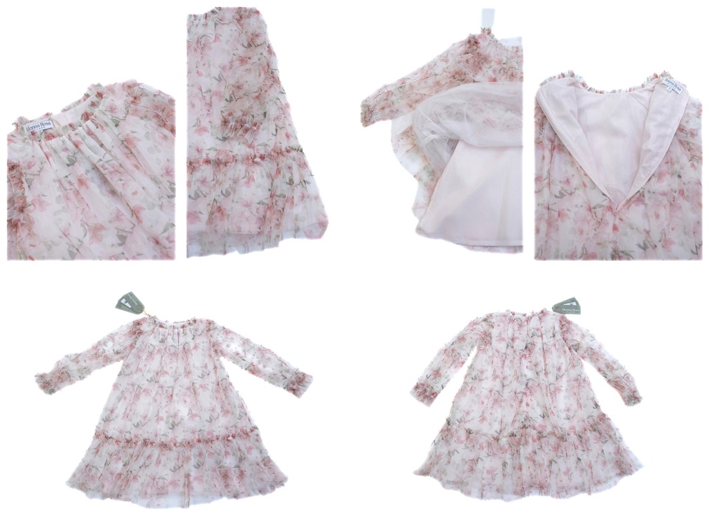 25719 TUL GUL DESENLI ELBISE