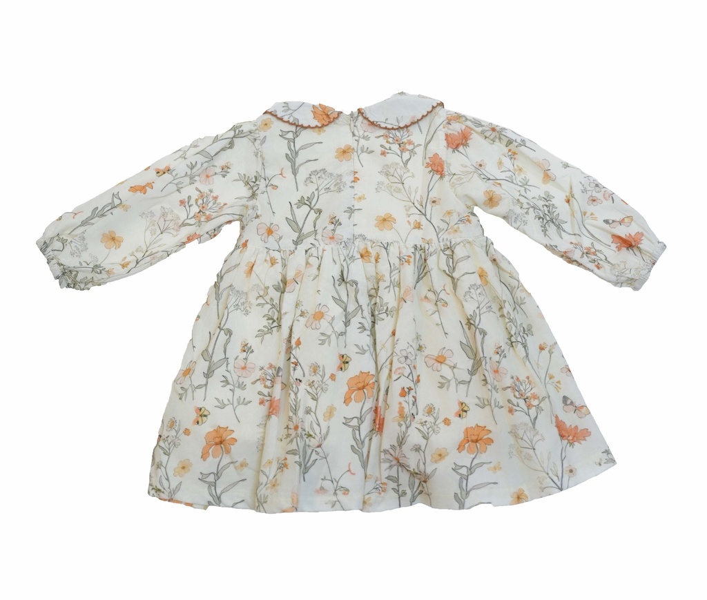 25514 DESENLI PAMUK KADIFE ELBISE