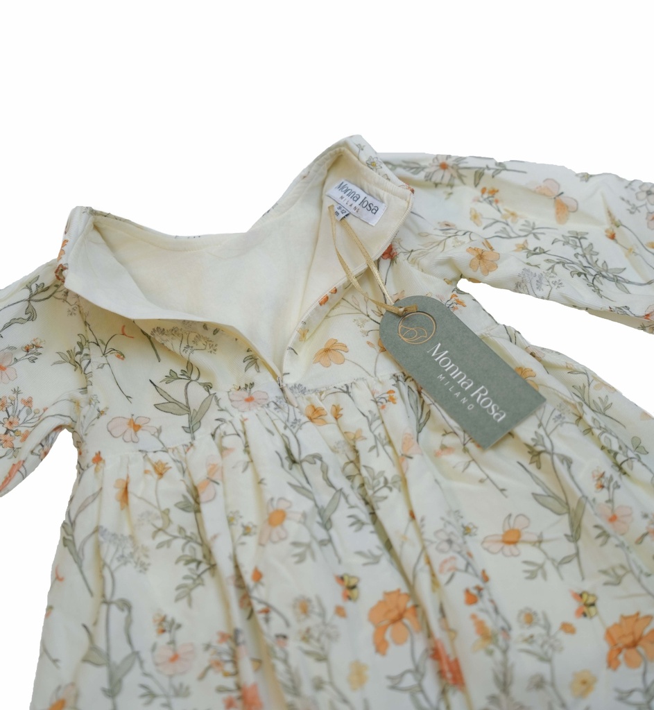 25514 DESENLI PAMUK KADIFE ELBISE