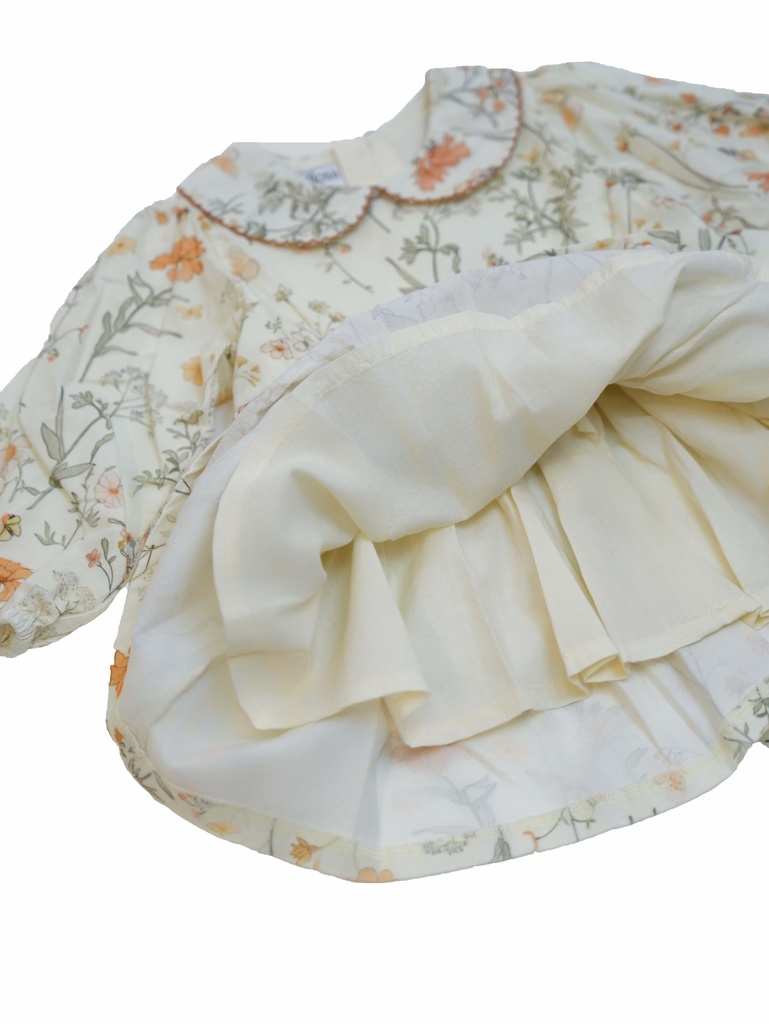 25514 DESENLI PAMUK KADIFE ELBISE