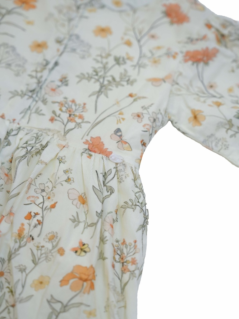 25714 DESENLI PAMUK KADIFE ELBISE