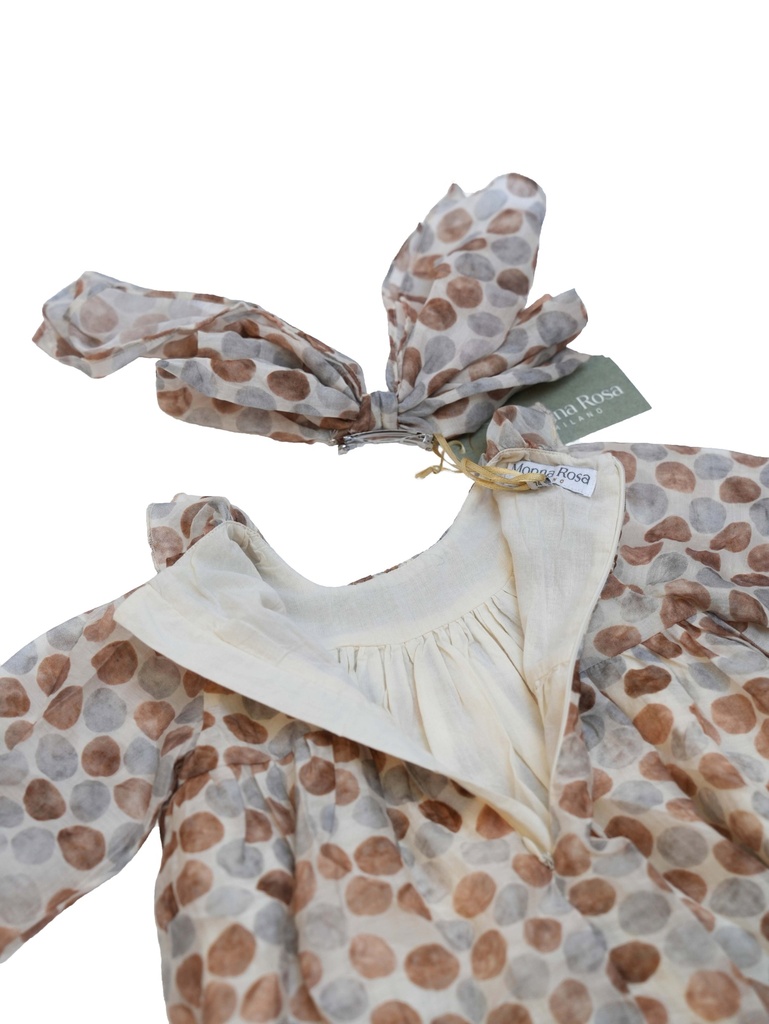 25513 PUANTIYE DESENLI TOKALI TENCEL ELBISE