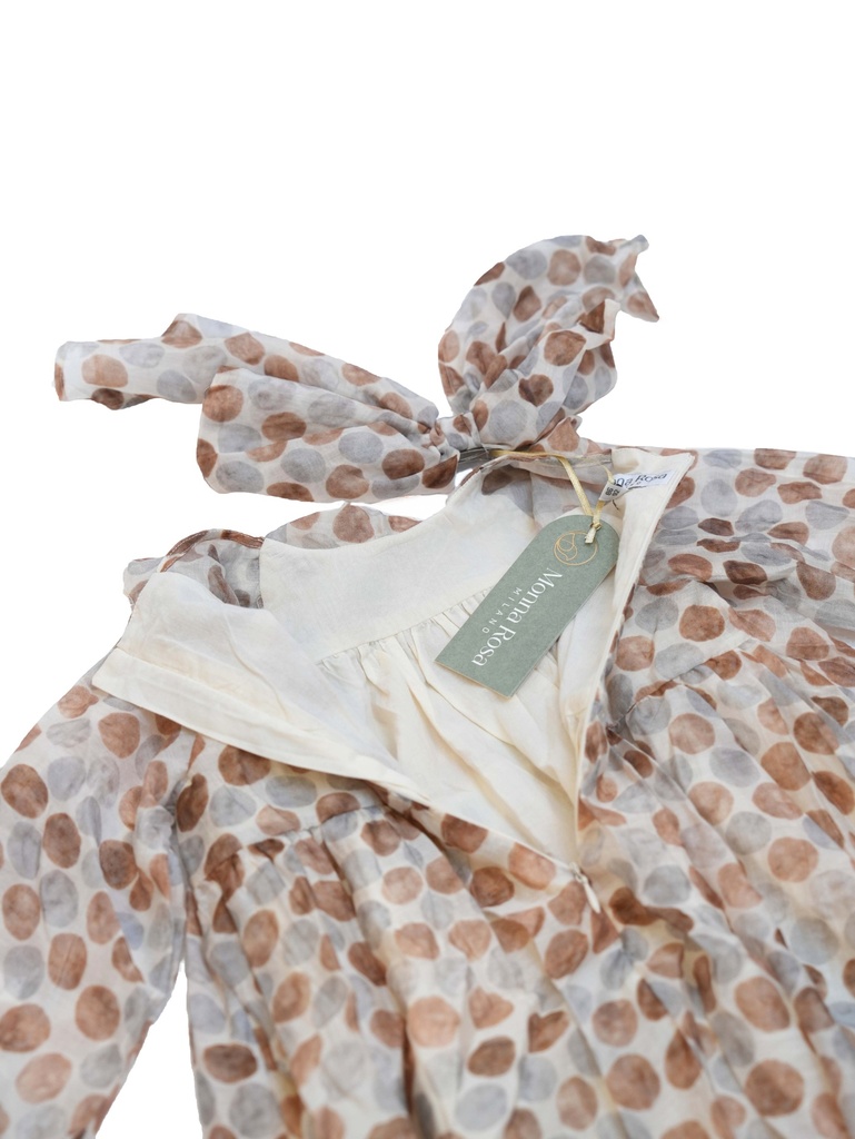 25613 PUANTIYE DESENLI TOKALI TENCEL ELBISE