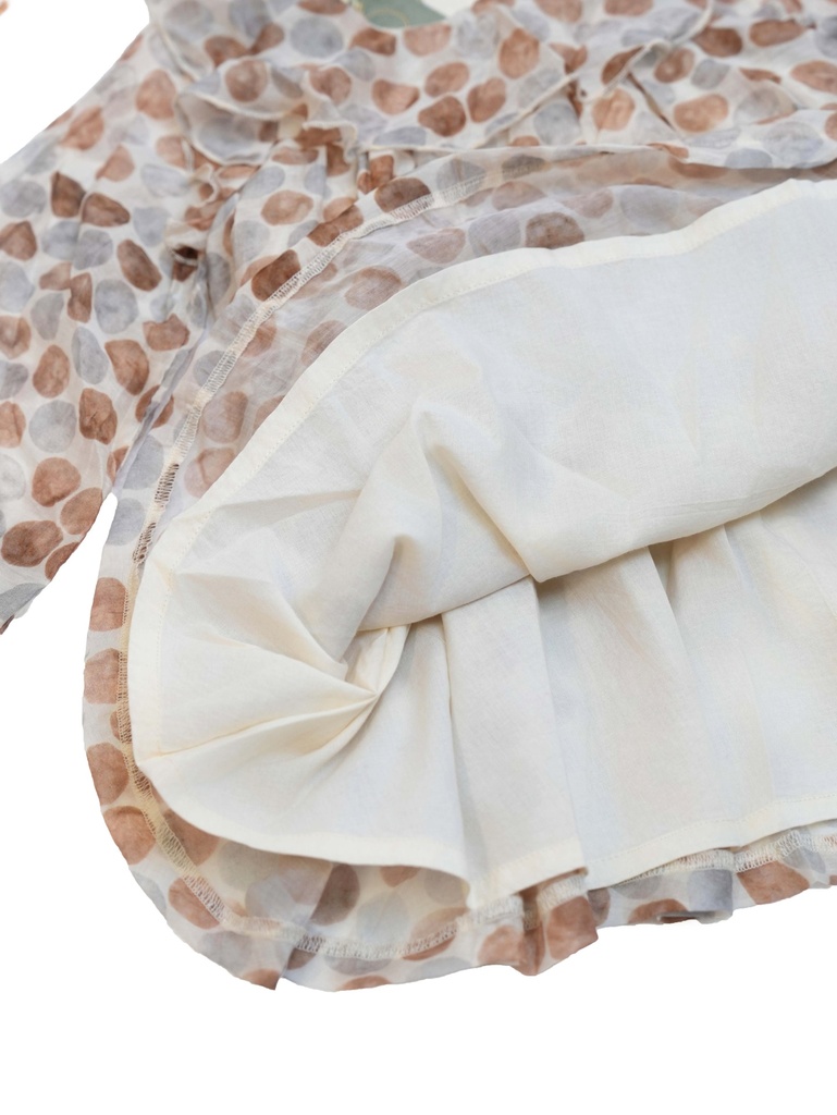 25613 PUANTIYE DESENLI TOKALI TENCEL ELBISE