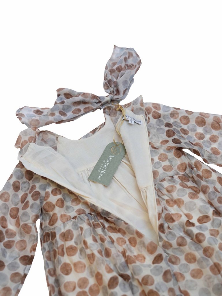 25713 PUANTIYE DESENLI TOKALI TENCEL ELBISE