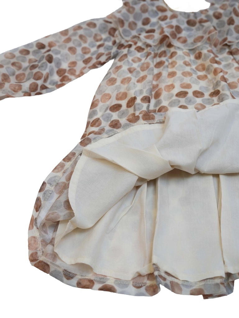 25713 PUANTIYE DESENLI TOKALI TENCEL ELBISE