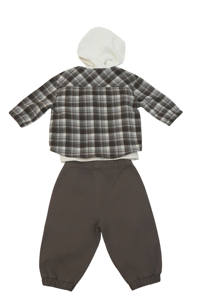 25532 ERKEK EKOSE GÖMLEKLİ 3'LÜ TAKIM BEJ