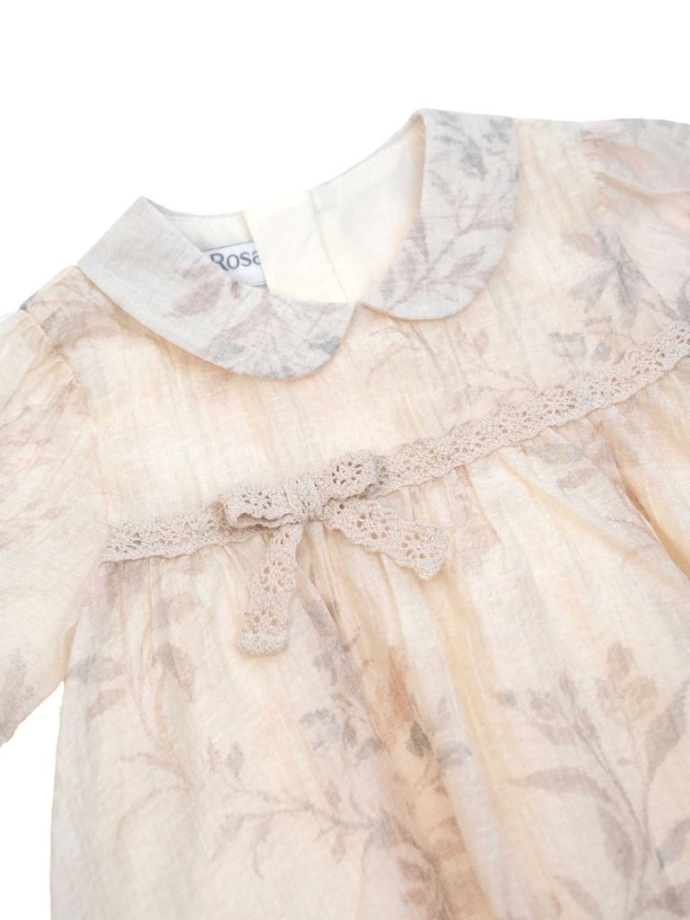 26006 BEBE YAKA DANTELLİ ELBİSE DESENLİ