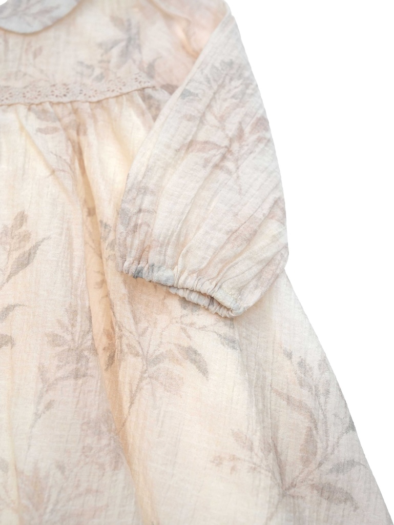 26006 BEBE YAKA DANTELLİ ELBİSE DESENLİ