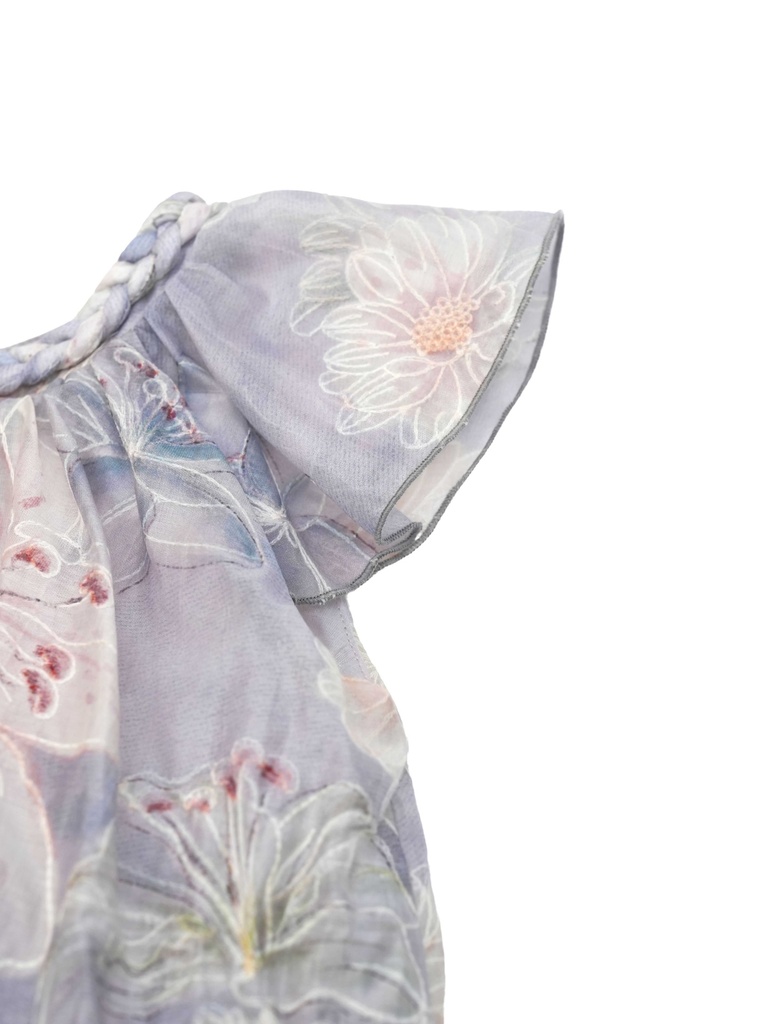 26111 ÖRGÜ YAKA ÇİÇEKLİ ELBİSE DESENLİ