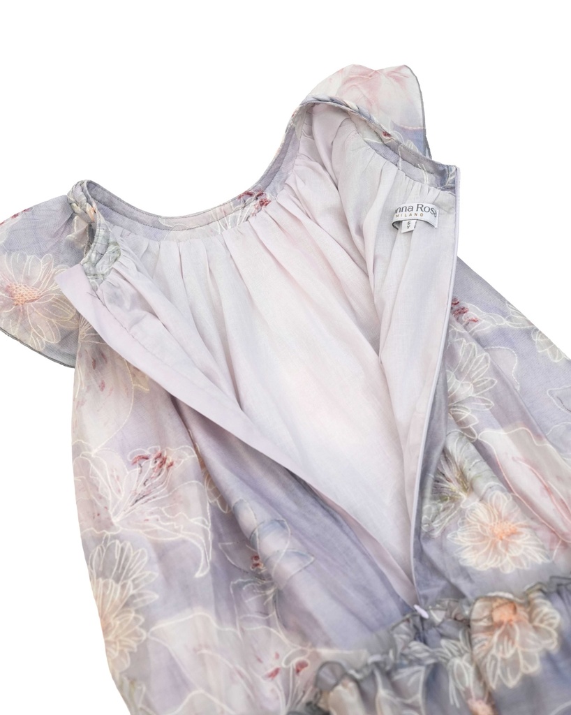 26211 ÖRGÜ YAKA ÇİÇEKLİ ELBİSE DESENLİ