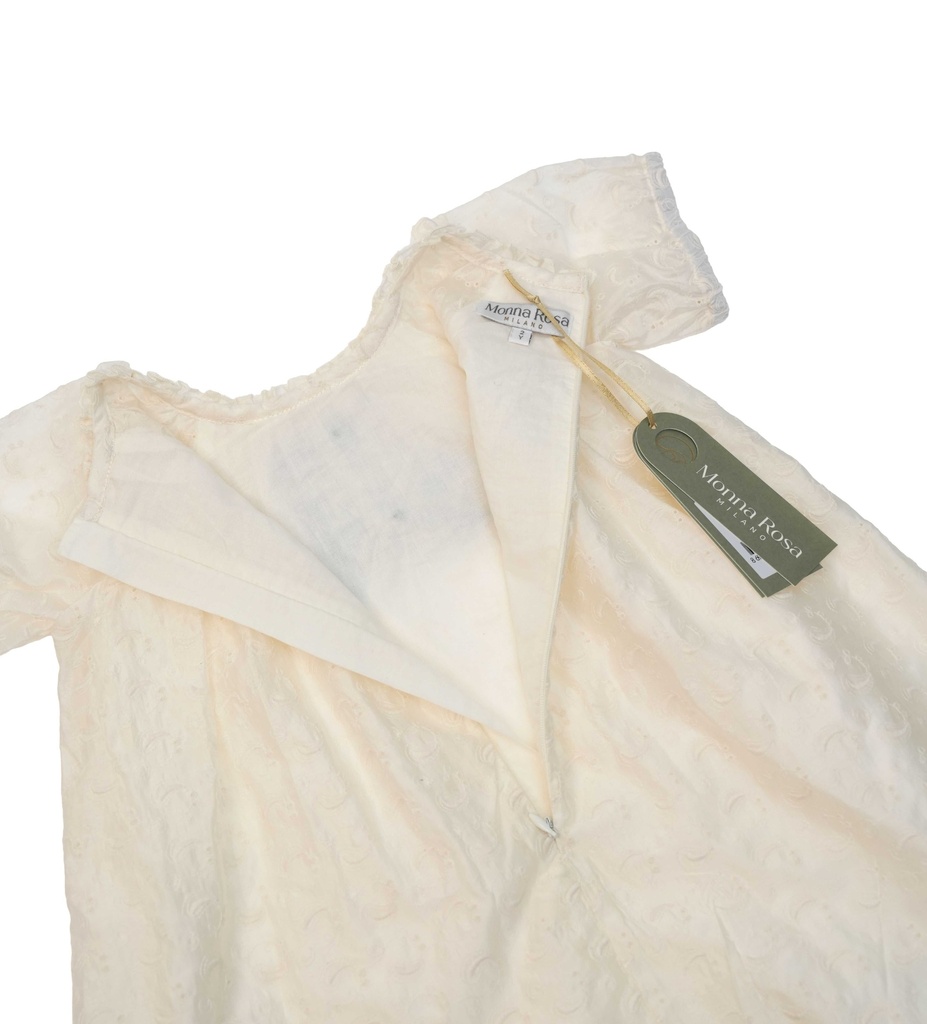 26112 FİYONK DETAYLI BRODE ELBİSE DESENLİ