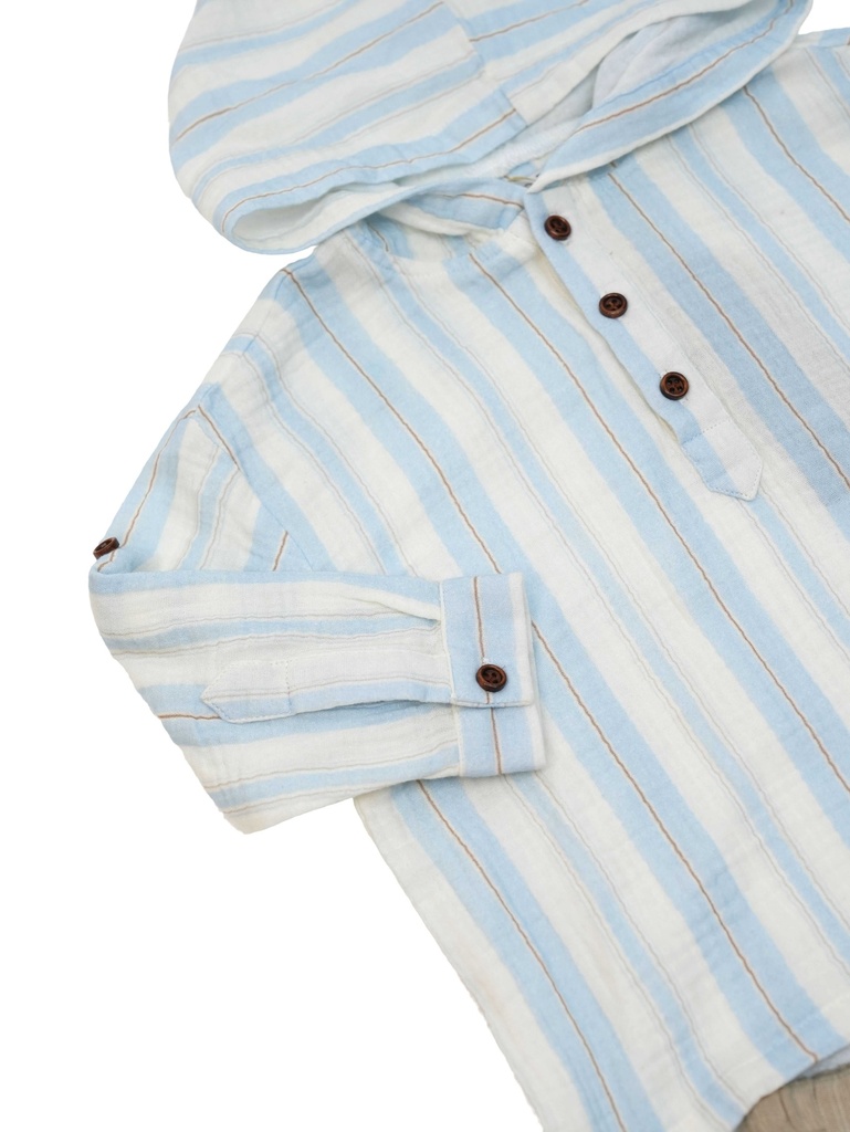 26023 ERKEK KAPŞONLU GÖMLEKLİ PANTOLON 2'Lİ TAKIM BEJ