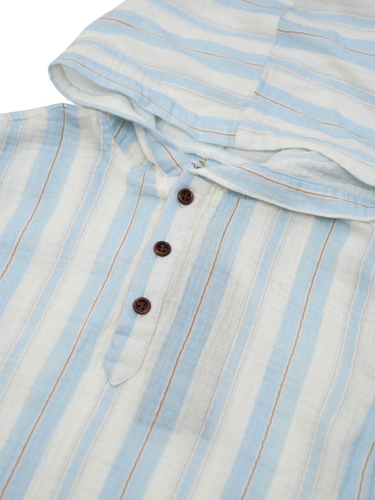 26023 ERKEK KAPŞONLU GÖMLEKLİ PANTOLON 2'Lİ TAKIM BEJ