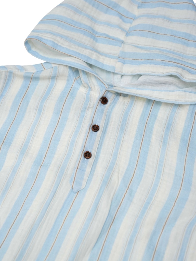 26123 ERKEK ERKEK KAPŞONLU GÖMLEKLİ PANTOLON 2'Lİ TAKIM BEJ