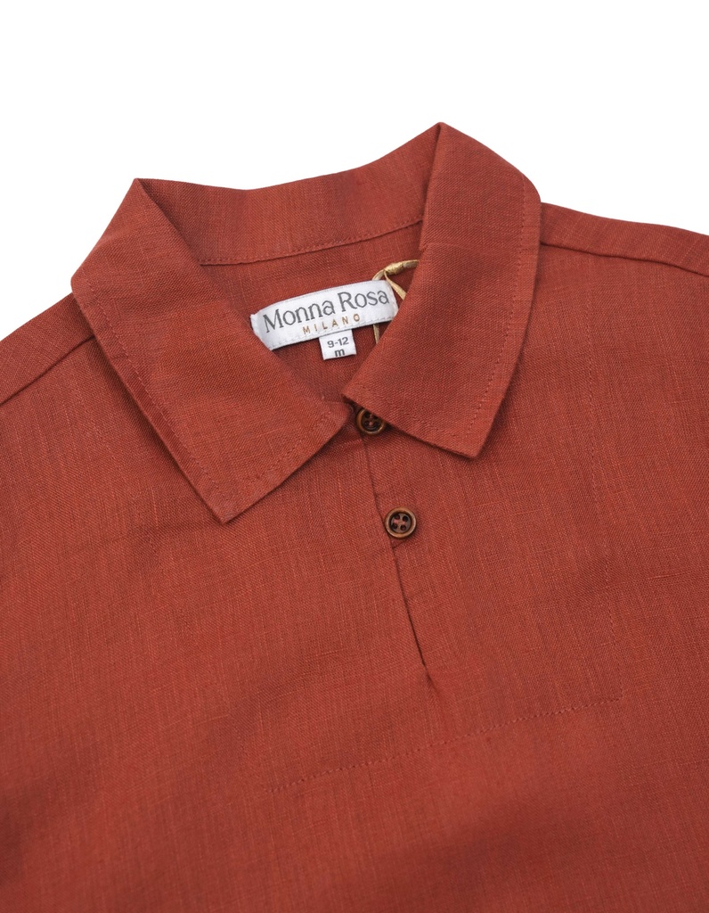 26024 ERKEK KETEN GÖMLEK PANTOLON 2'Lİ TAKIM TURUNCU