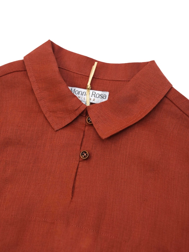 26124 ERKEK KETEN GÖMLEK PANTOLON 2'Lİ TAKIM TURUNCU