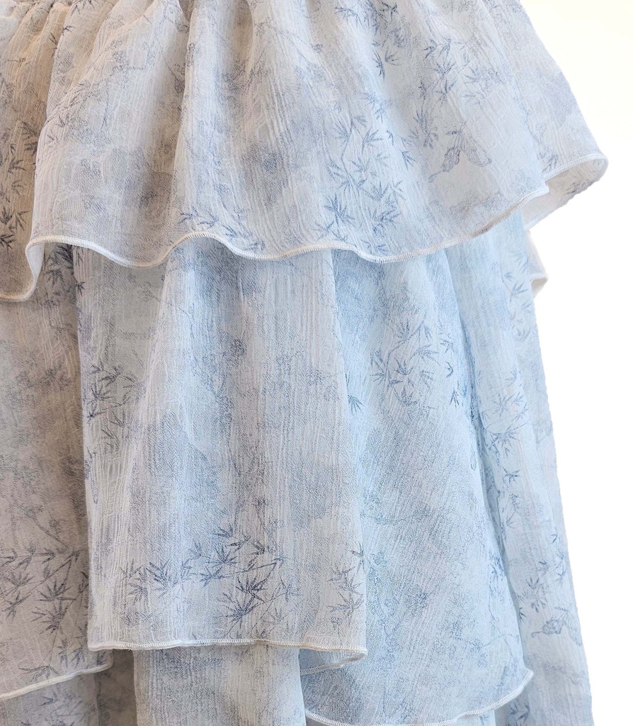 25617 TENCEL COK KATLI ELBISE MAVI