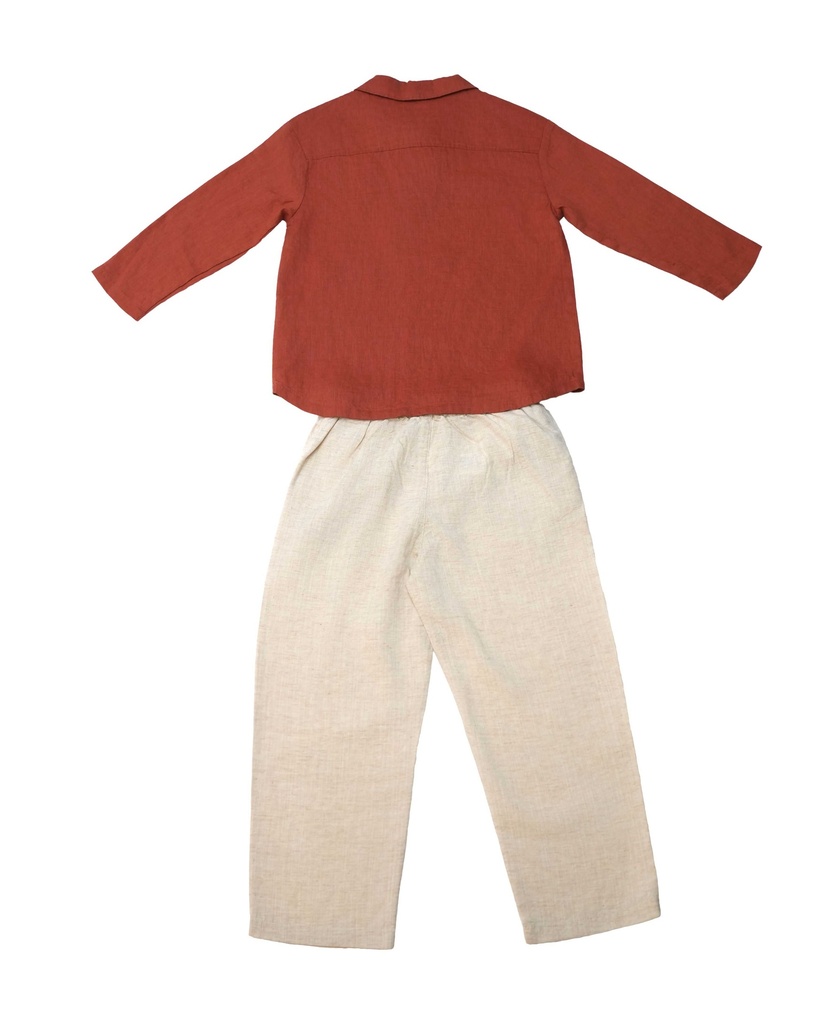 26224 ERKEK GÖMLEK PANTOLON 2'Lİ TAKIM TURUNCU