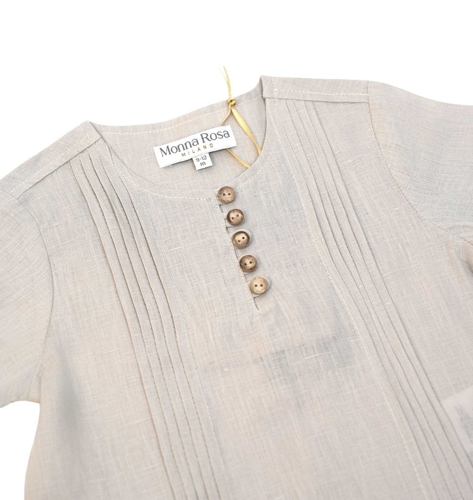 26025 ERKEK GÖMLEK ŞORT 2'Lİ TAKIM BEJ