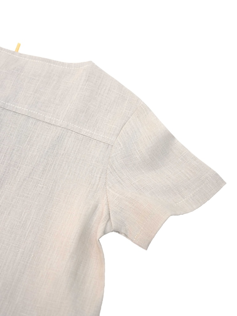 26025 ERKEK GÖMLEK ŞORT 2'Lİ TAKIM BEJ