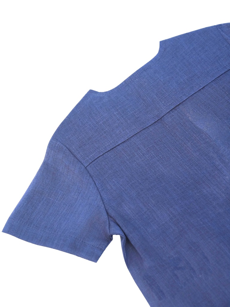 26025 ERKEK KETEN DÜĞME DETAYLI GÖMLEK ŞORT 2'Lİ TAKIM LACİVERT