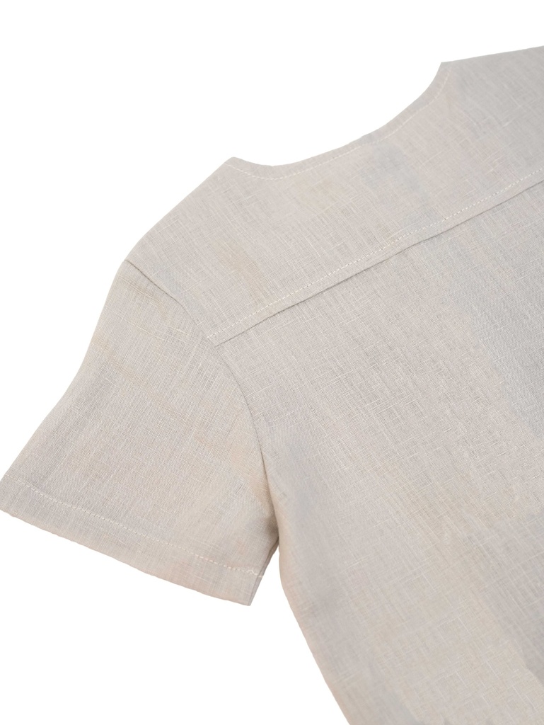 26125 ERKEK GÖMLEK ŞORT 2'Lİ TAKIM BEJ