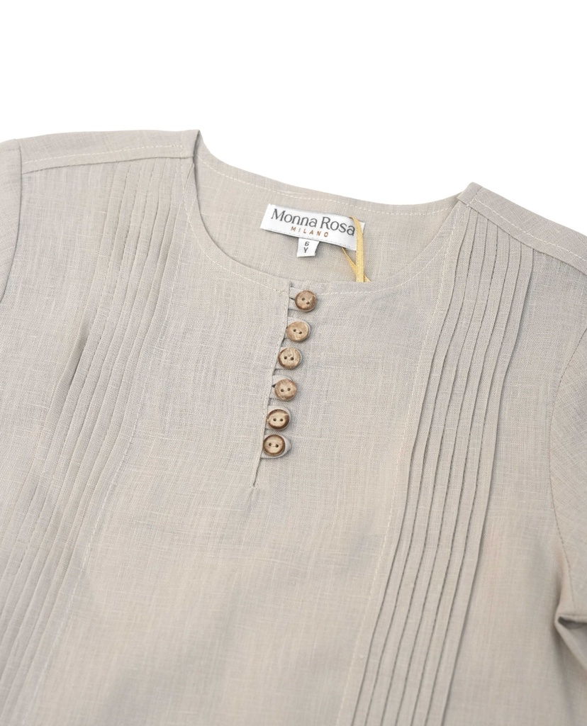 26225 ERKEK GÖMLEK ŞORT 2'Lİ TAKIM BEJ