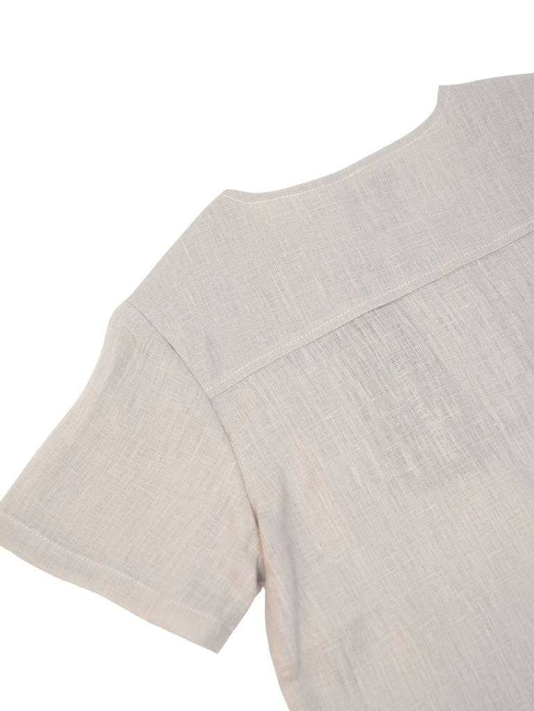 26225 ERKEK GÖMLEK ŞORT 2'Lİ TAKIM BEJ