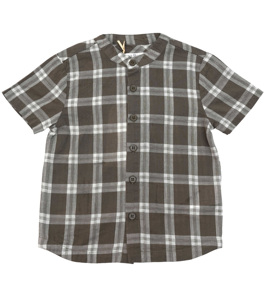 26029 ERKEK ÇİZGİLİ GÖMLEK ŞORT 2'Lİ TAKIM DESENLİ