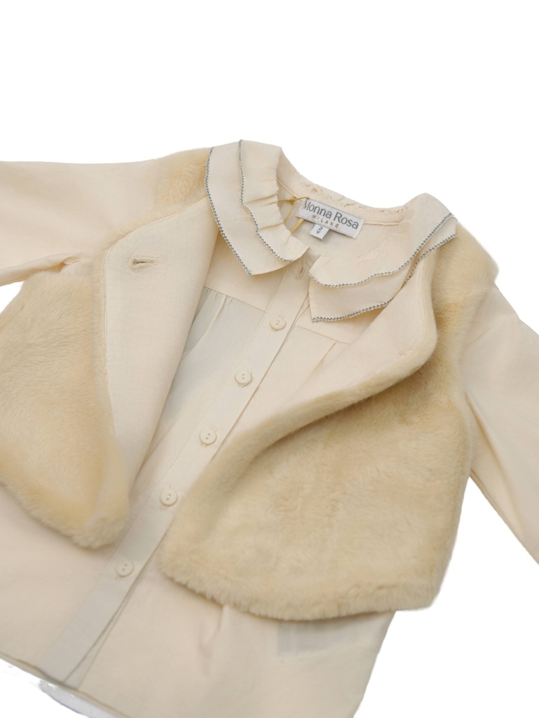 25631  KIZ MONTLU 3'LÜ TAKIM EKRU