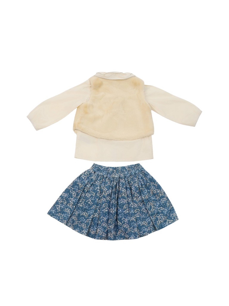 25631  KIZ MONTLU 3'LÜ TAKIM EKRU