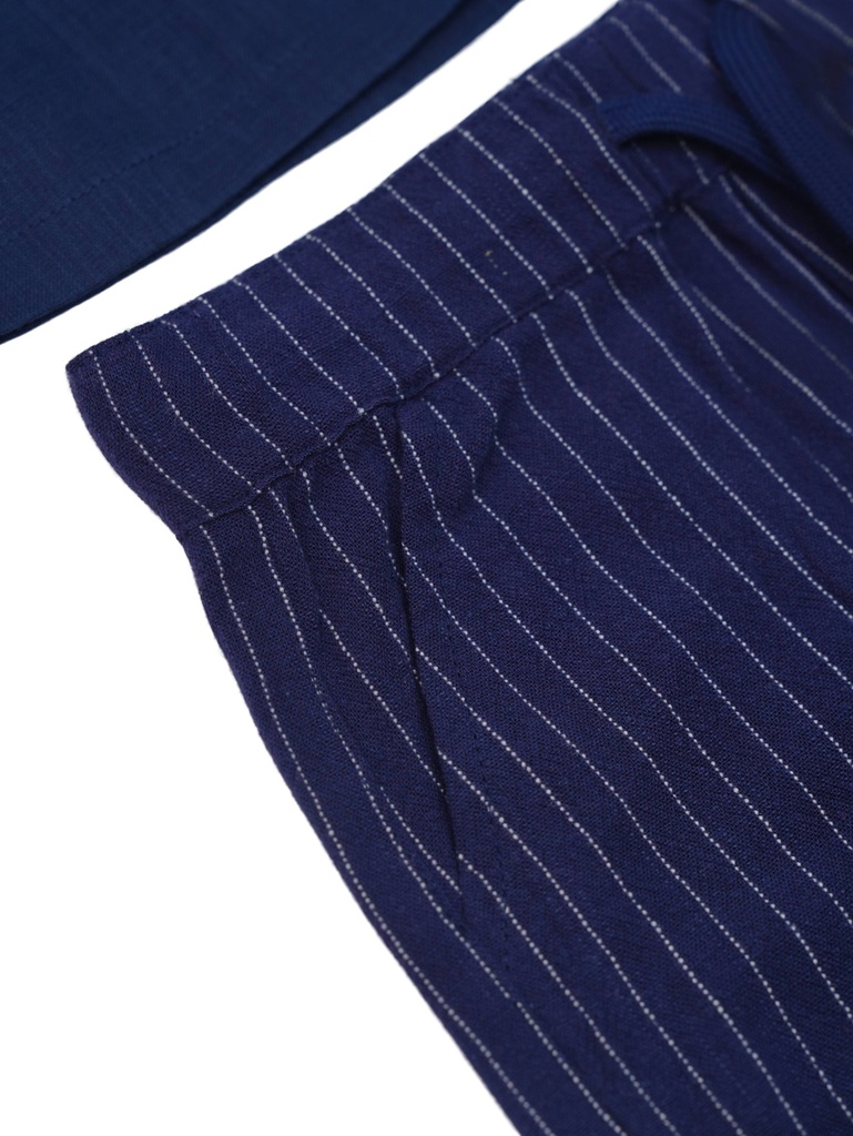 26030 ERKEK GÖMLEK ŞORT 2'Lİ TAKIM LACİVERT